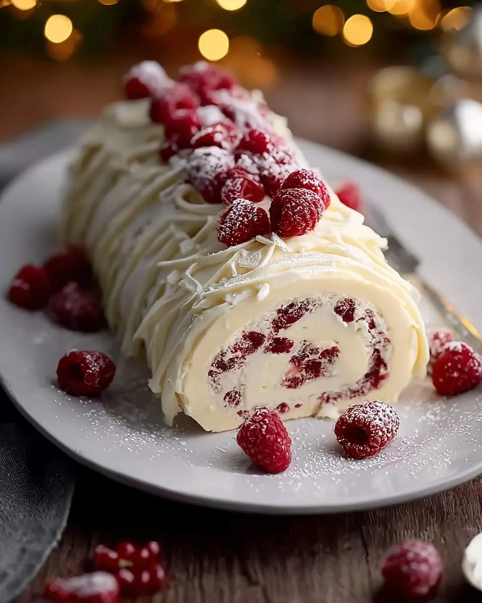 white chocolate raspberry yule log recipe