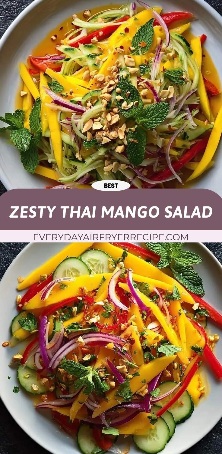 zesty thai mango salad pinterest