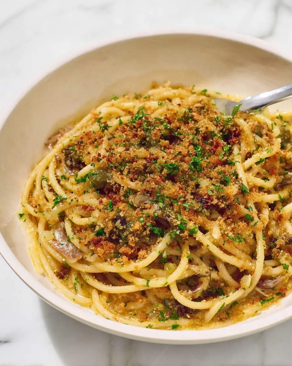 anchovy pasta with breadcrumbs recipe