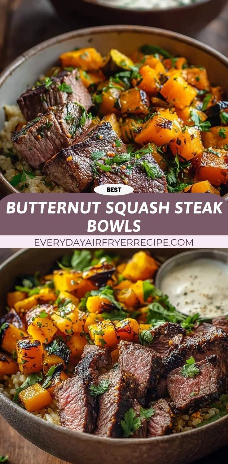 butternut squash steak bowls pinterest