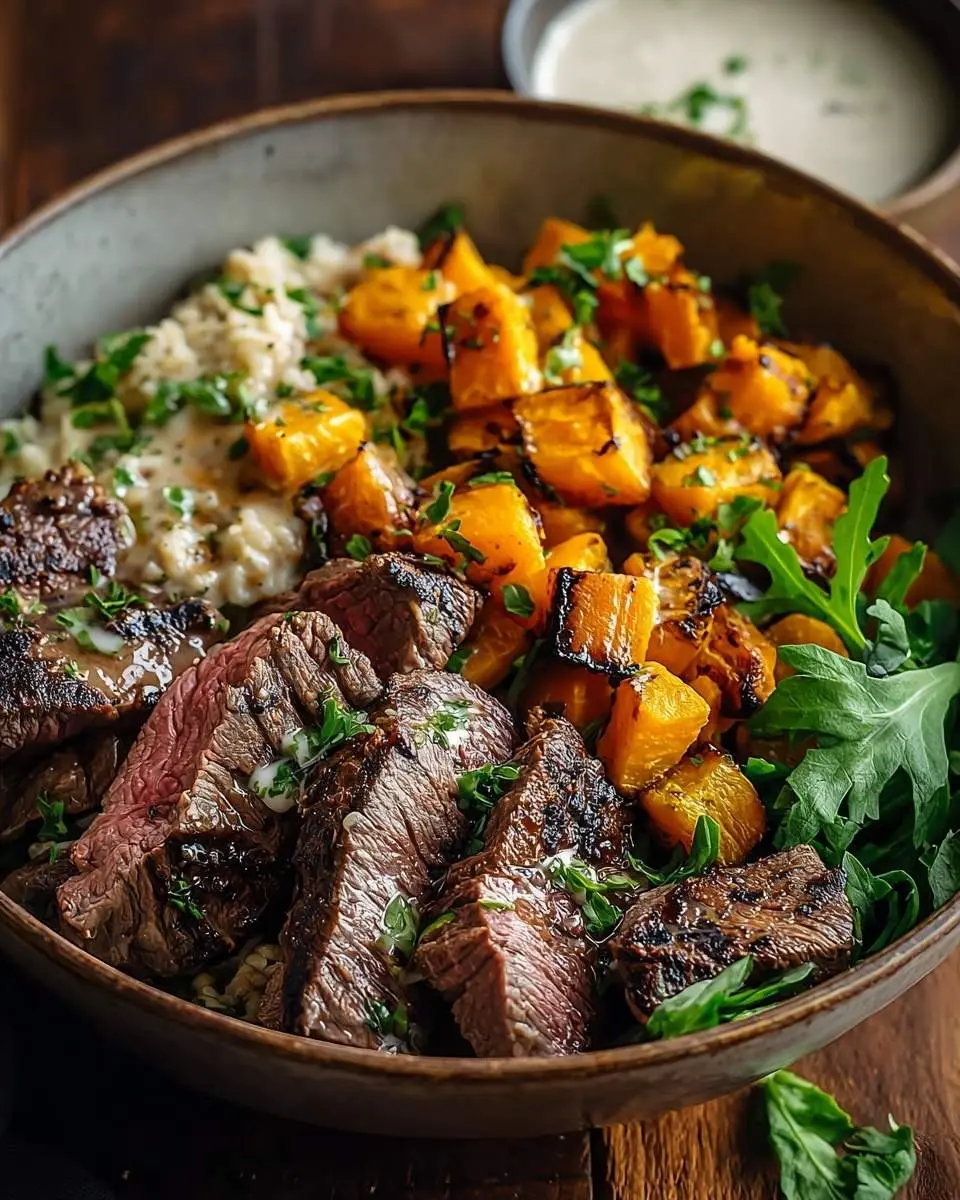 butternut squash steak bowls recipe