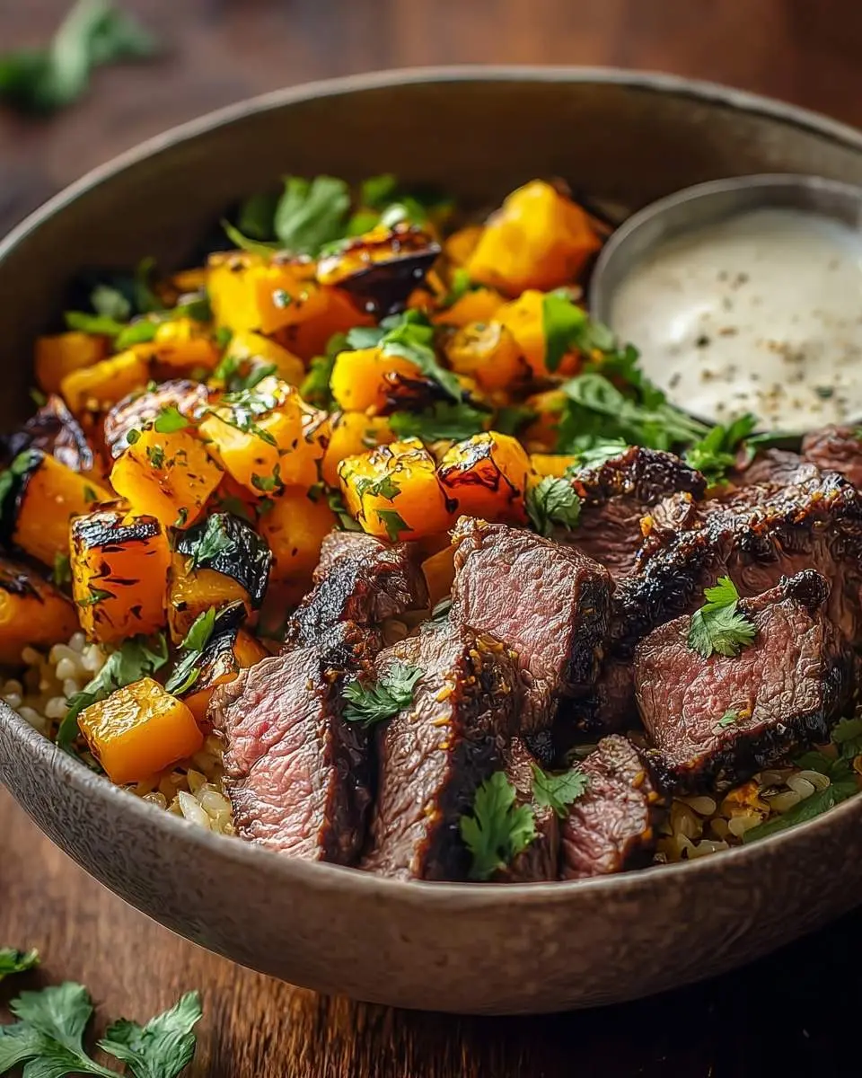 butternut squash steak bowls