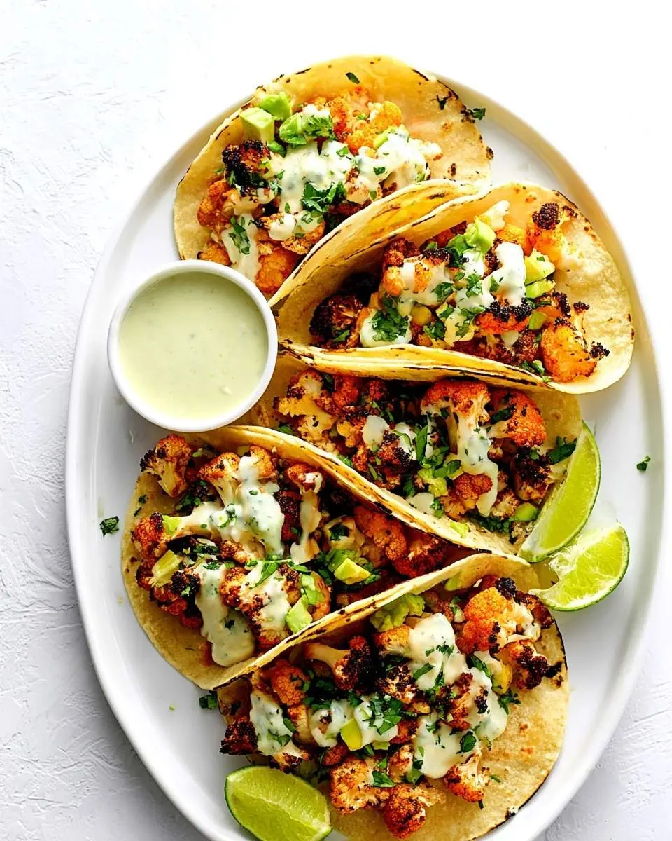 cauliflower tacos with cilantro lime crema recipe 1