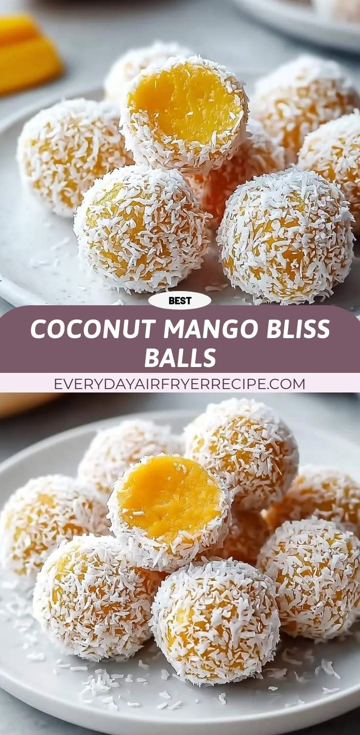 coconut mango bliss balls pinterest
