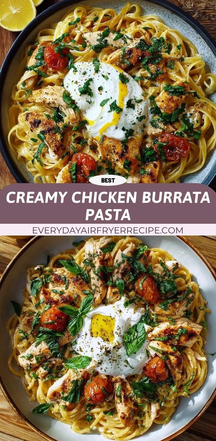 creamy chicken burrata pasta pinterest
