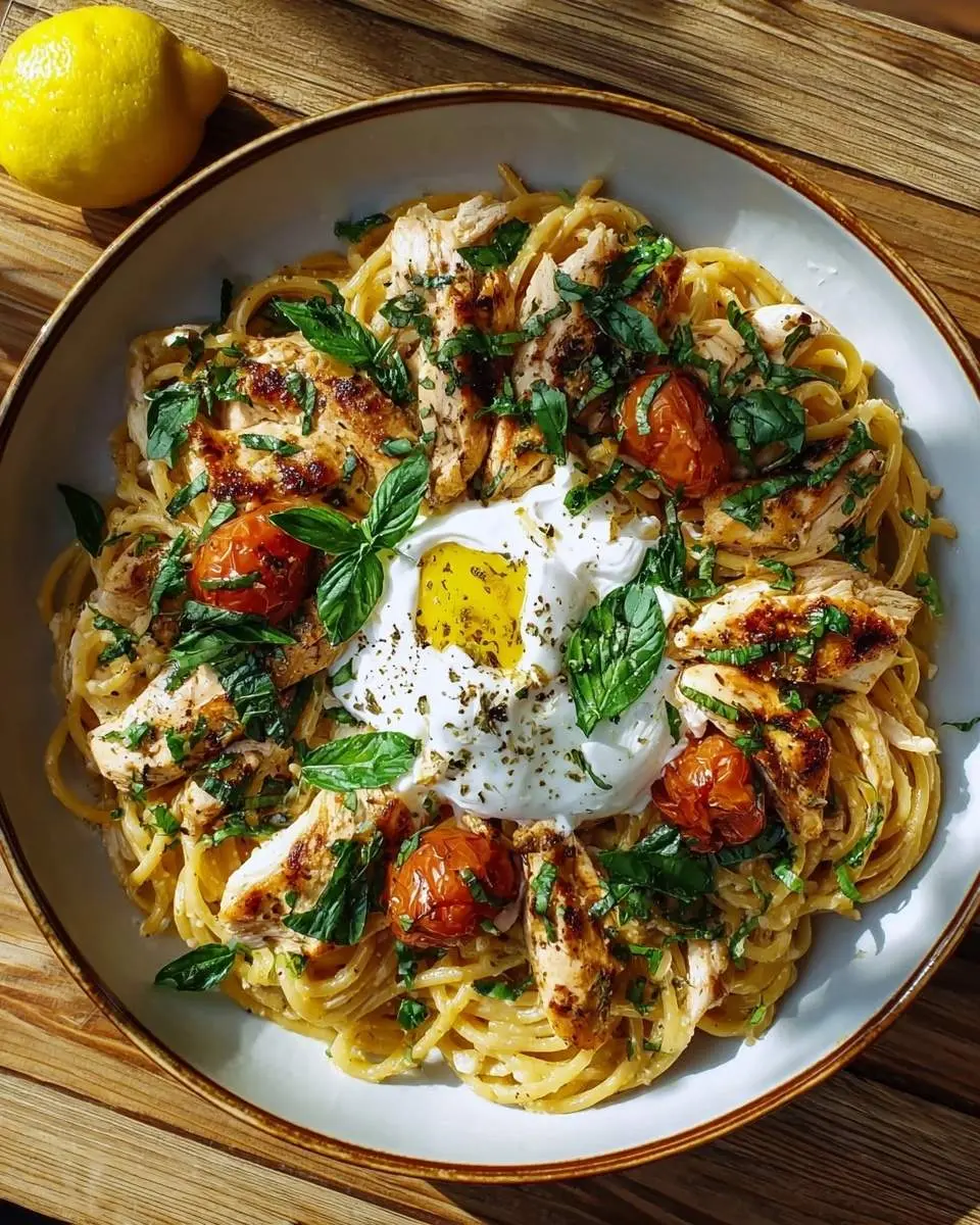 creamy chicken burrata pasta