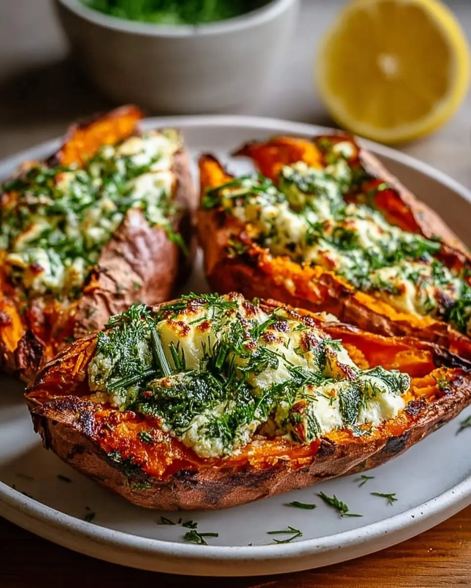 creamy ricotta spinach stuffed sweet potatoes recipe 1