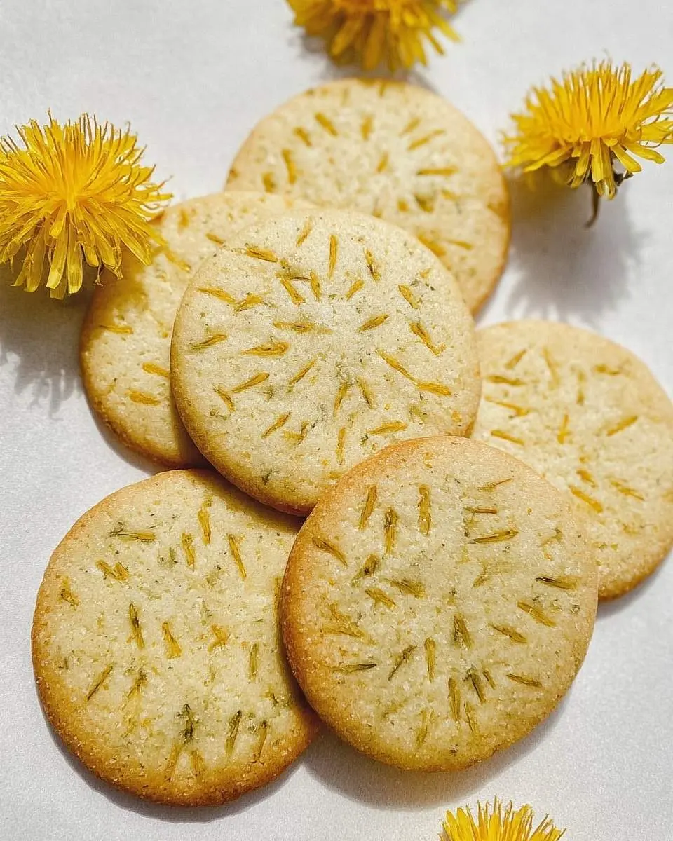 dandelion shortbread cookies