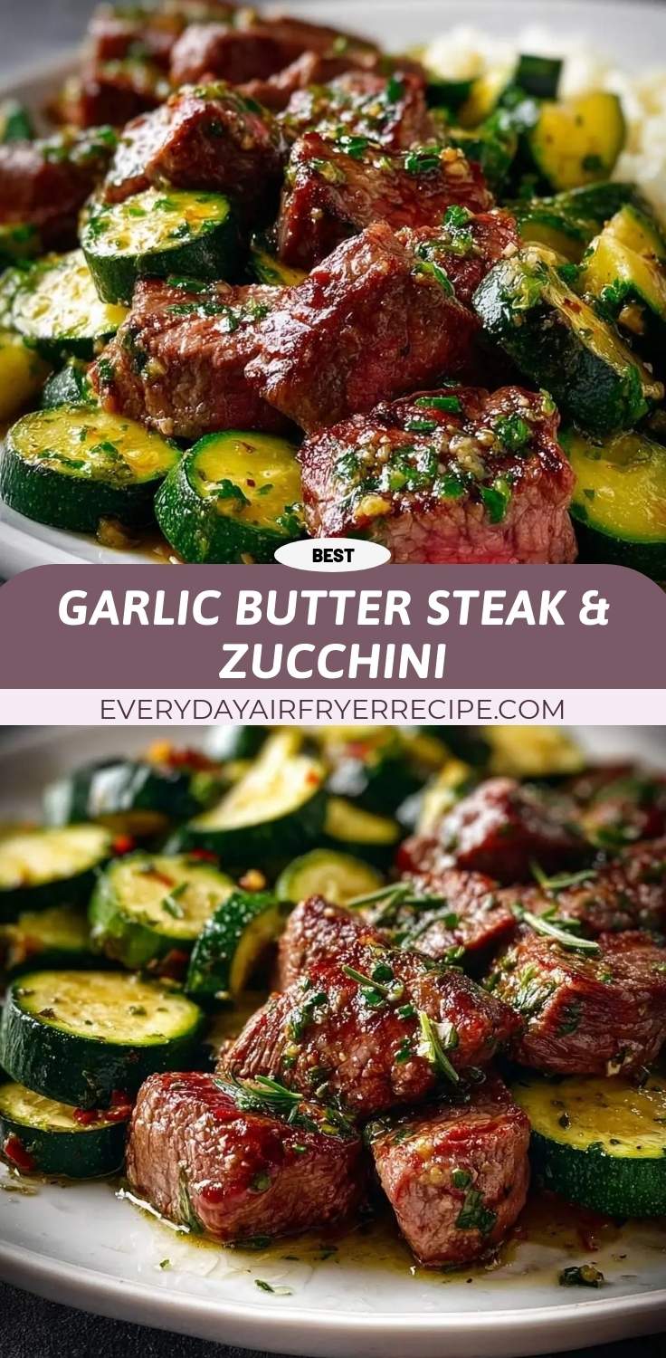 garlic butter steak zucchini pinterest