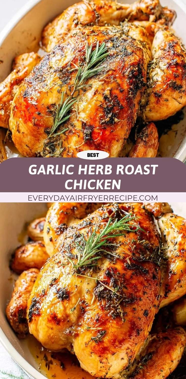 garlic herb roast chicken pinterest