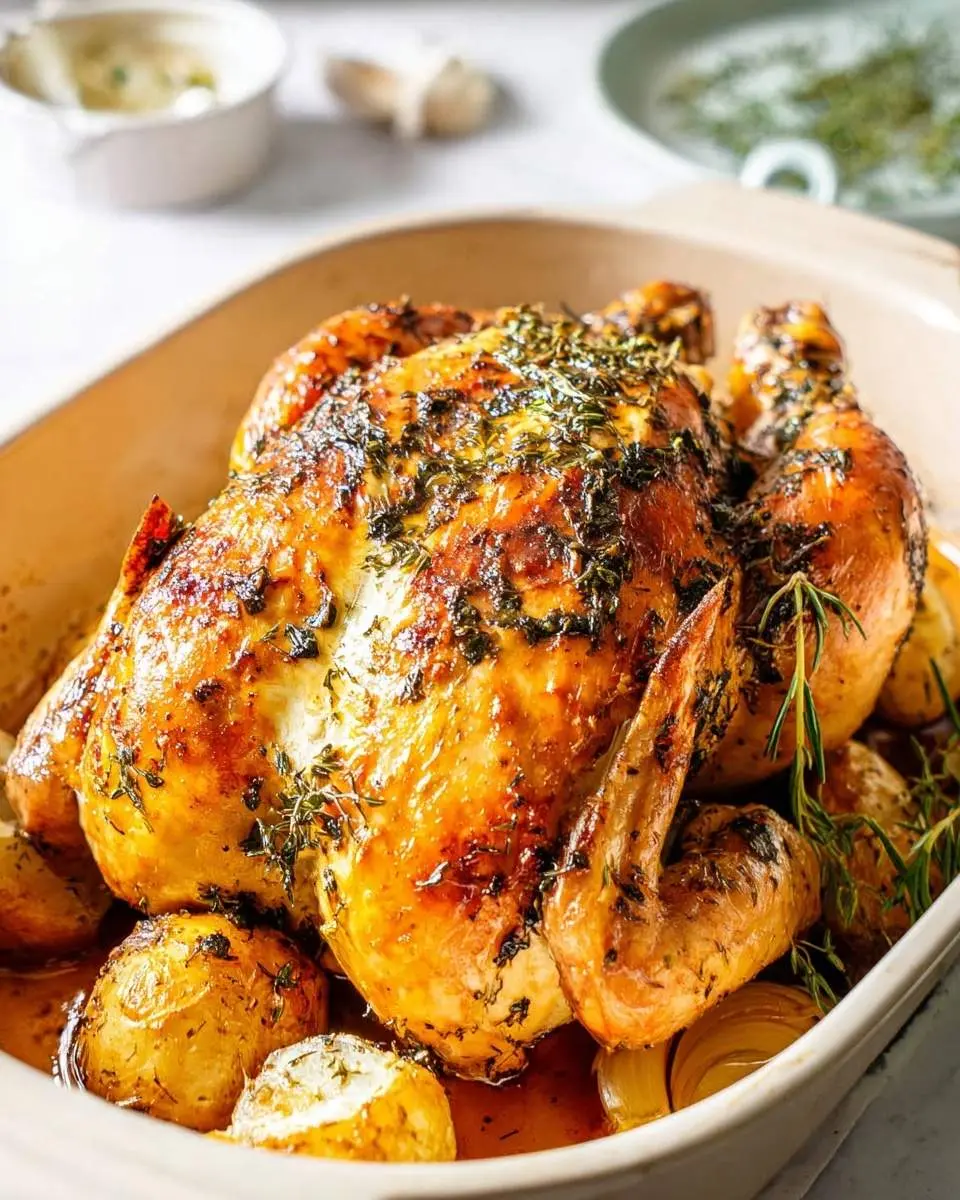 garlic herb roast chicken recipe