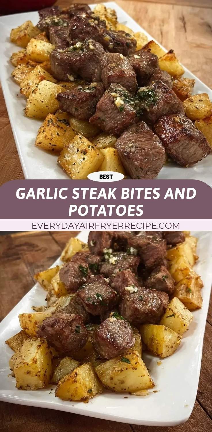 garlic steak bites and potatoes pinterest