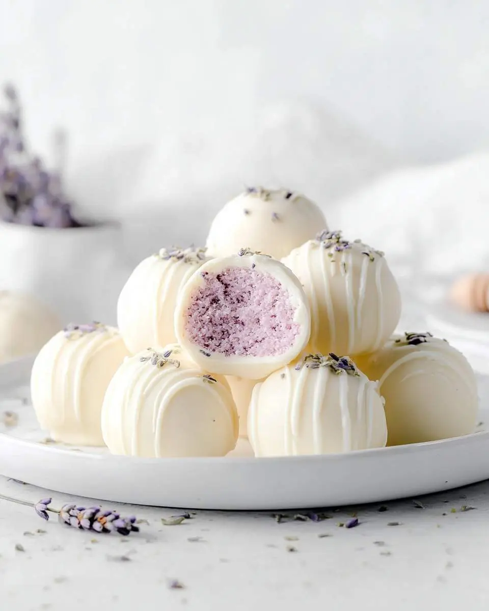 honey lavender white chocolate truffles