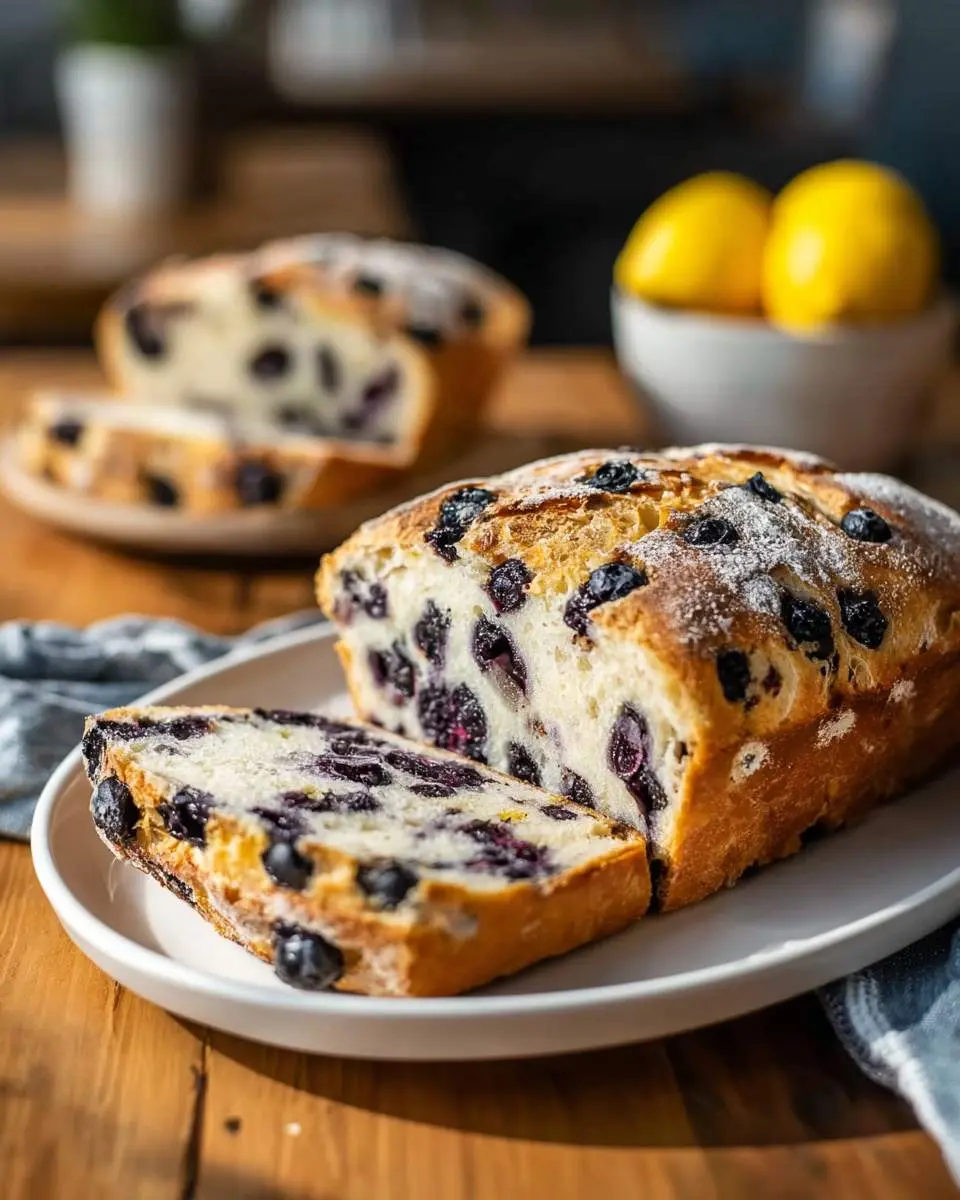 lemon blueberry sourdough bread