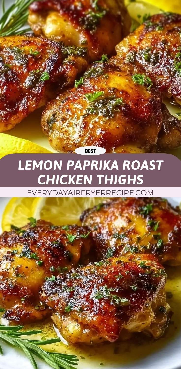 lemon paprika roast chicken thighs pinterest