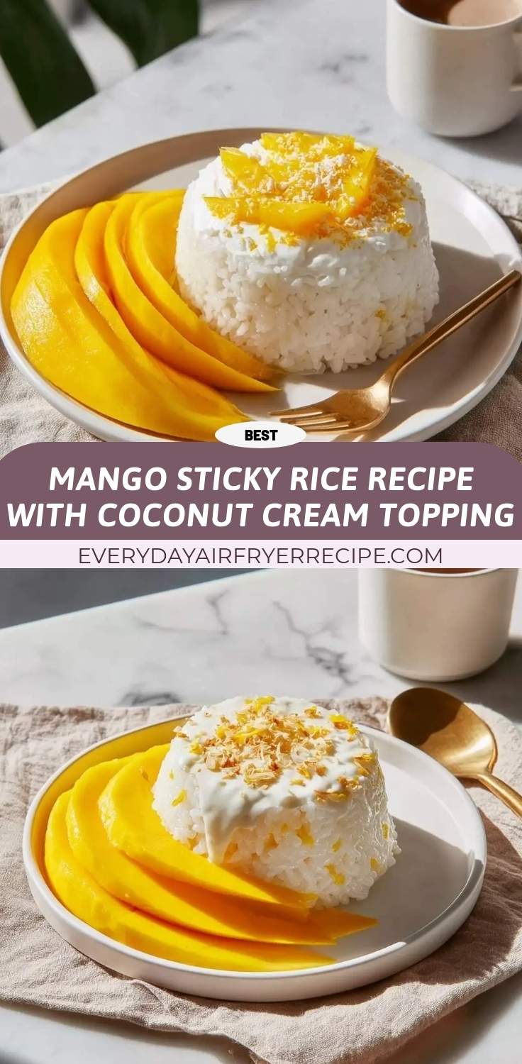 mango sticky rice recipe with coconut cream topping pinterest