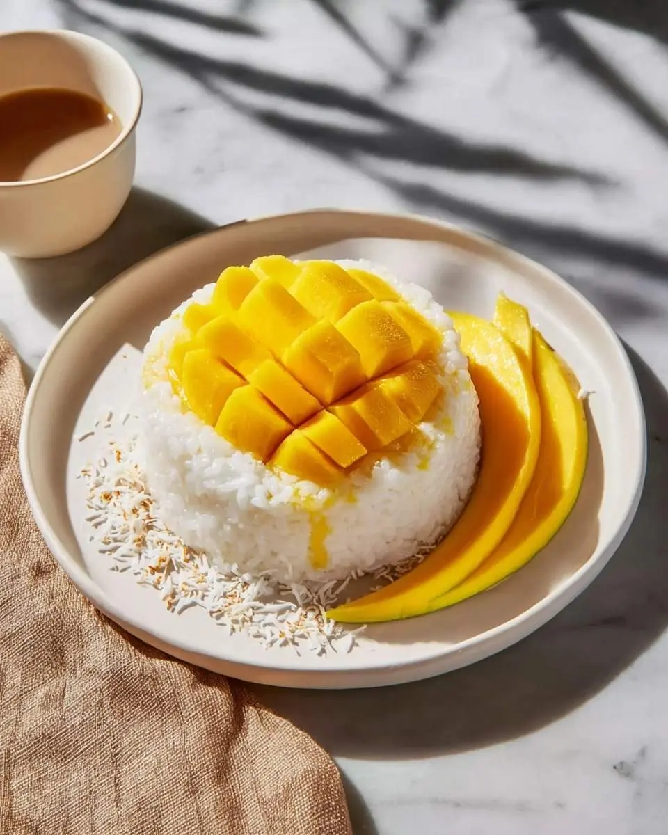mango sticky rice recipe with coconut cream topping recipe