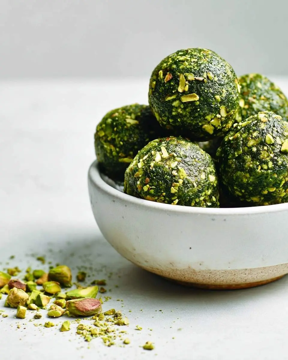 matcha pistachio energy balls recipe
