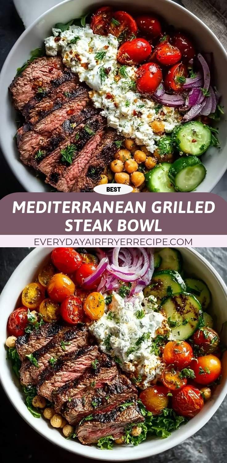 mediterranean grilled steak bowl pinterest