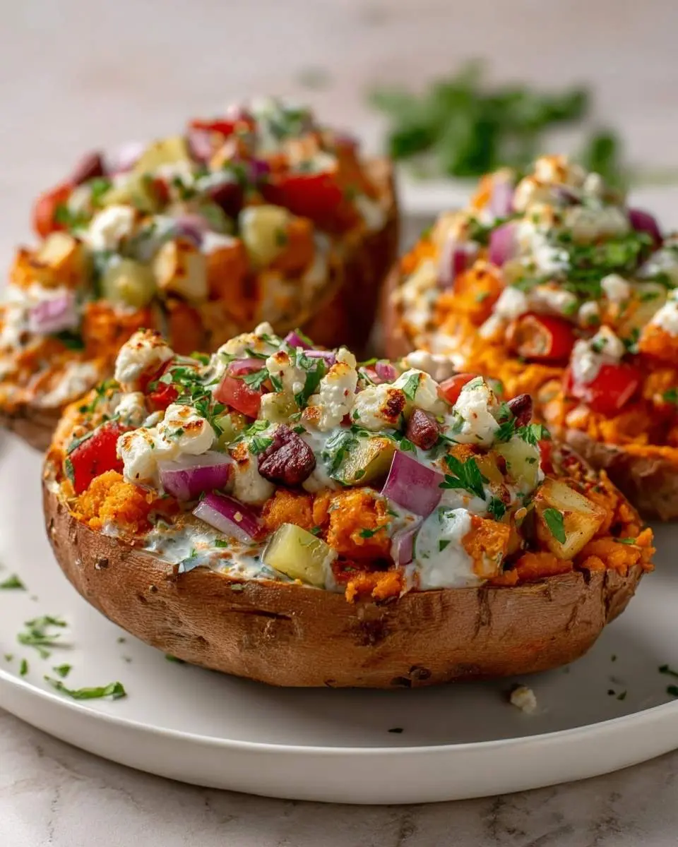 mediterranean stuffed sweet potatoes