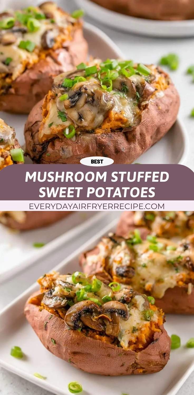 mushroom stuffed sweet potatoes pinterest