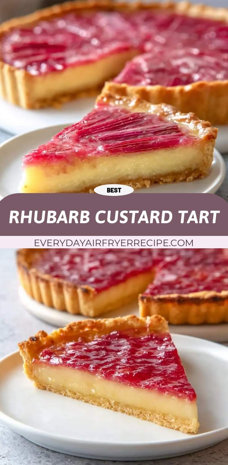 rhubarb custard tart pinterest