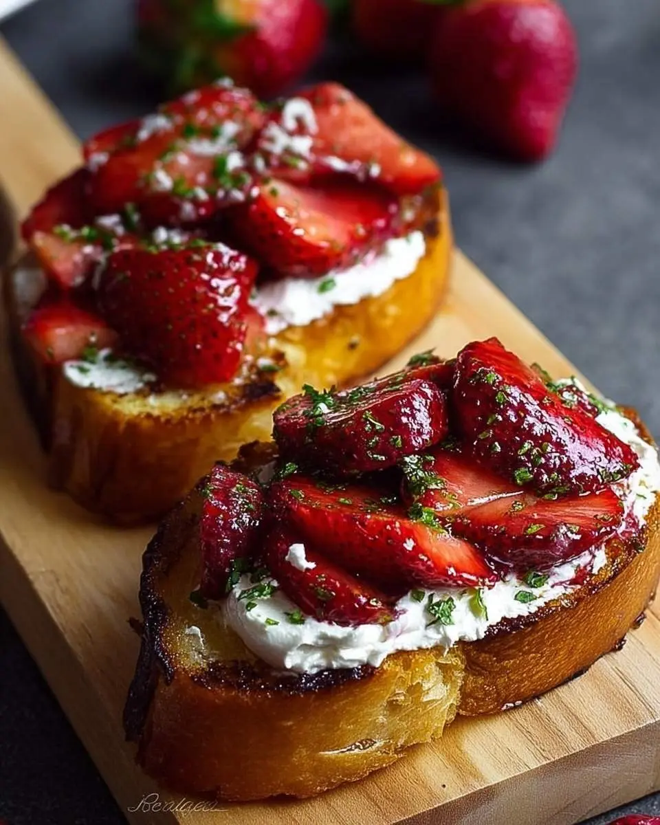 roasted strawberry whipped ricotta toast recipe