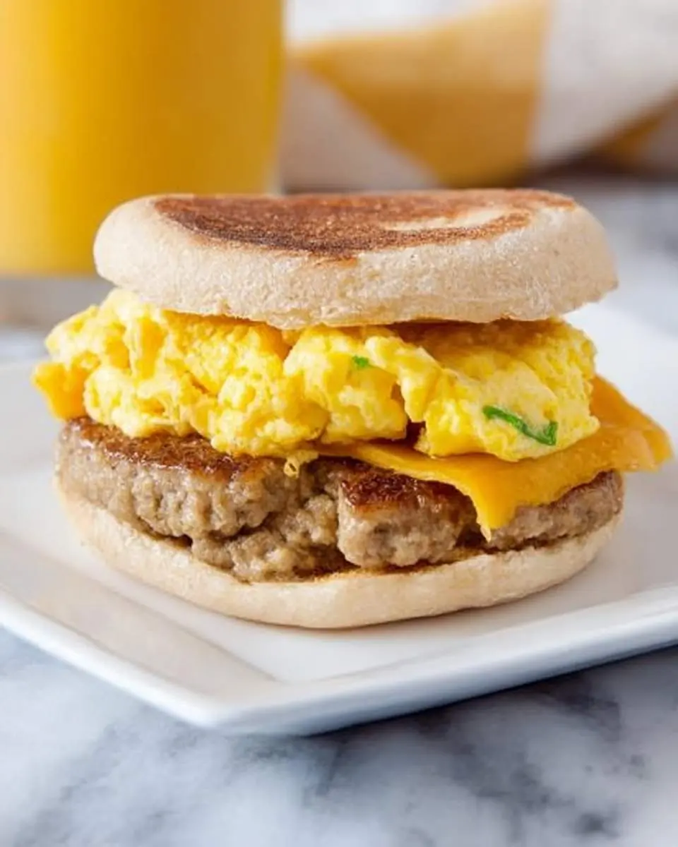 sausage egg and cheese breakfast sandwich