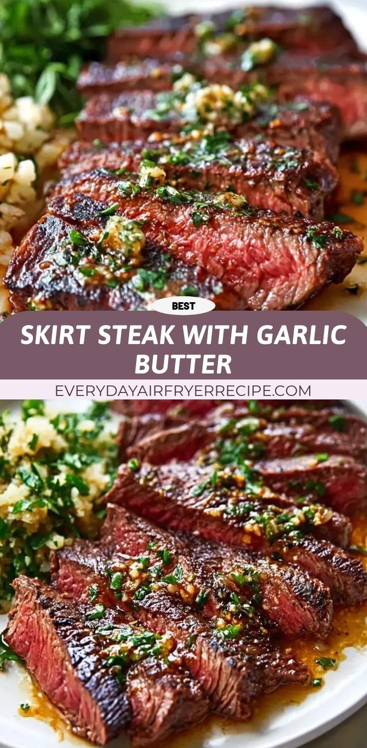 skirt steak with garlic butter pinterest
