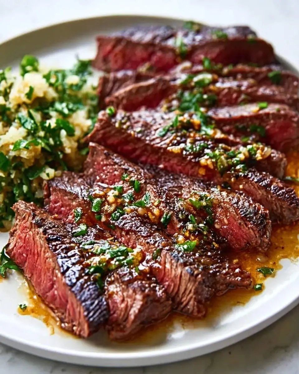 skirt steak with garlic butter