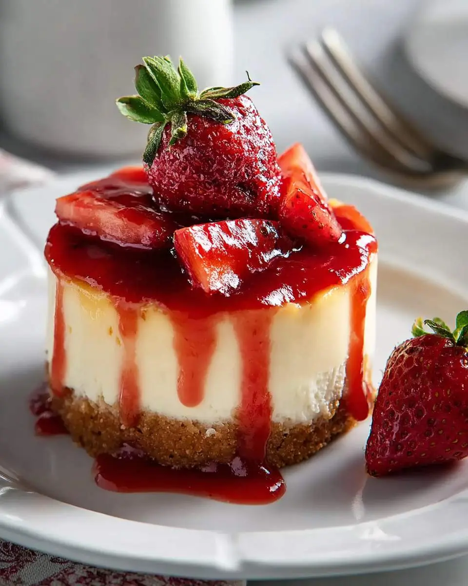 strawberry cheesecake with homemade sauce