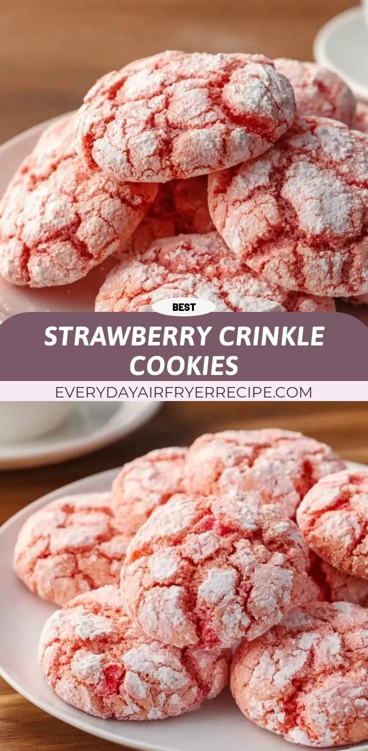strawberry crinkle cookies pinterest