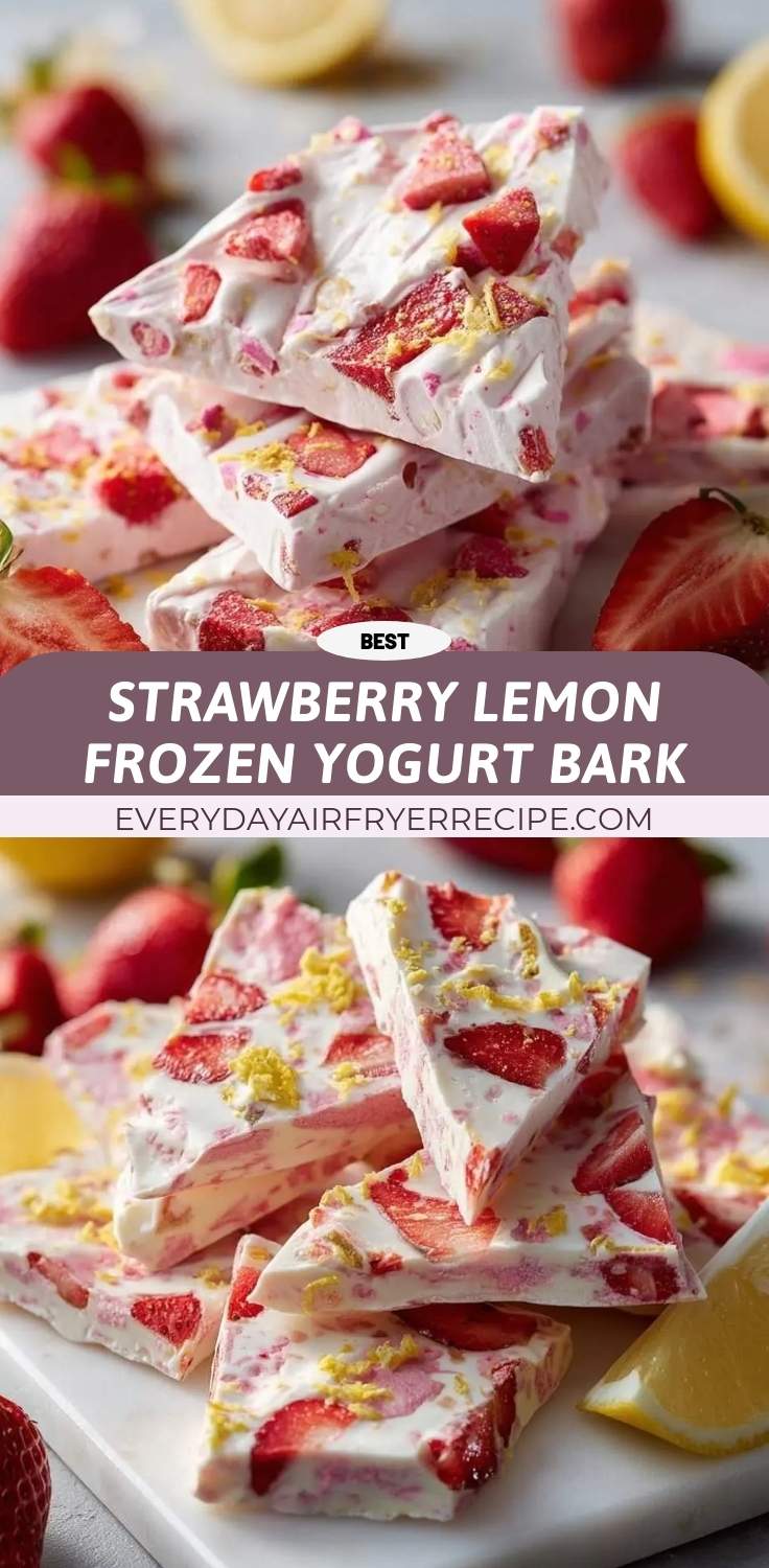 strawberry lemon frozen yogurt bark pinterest