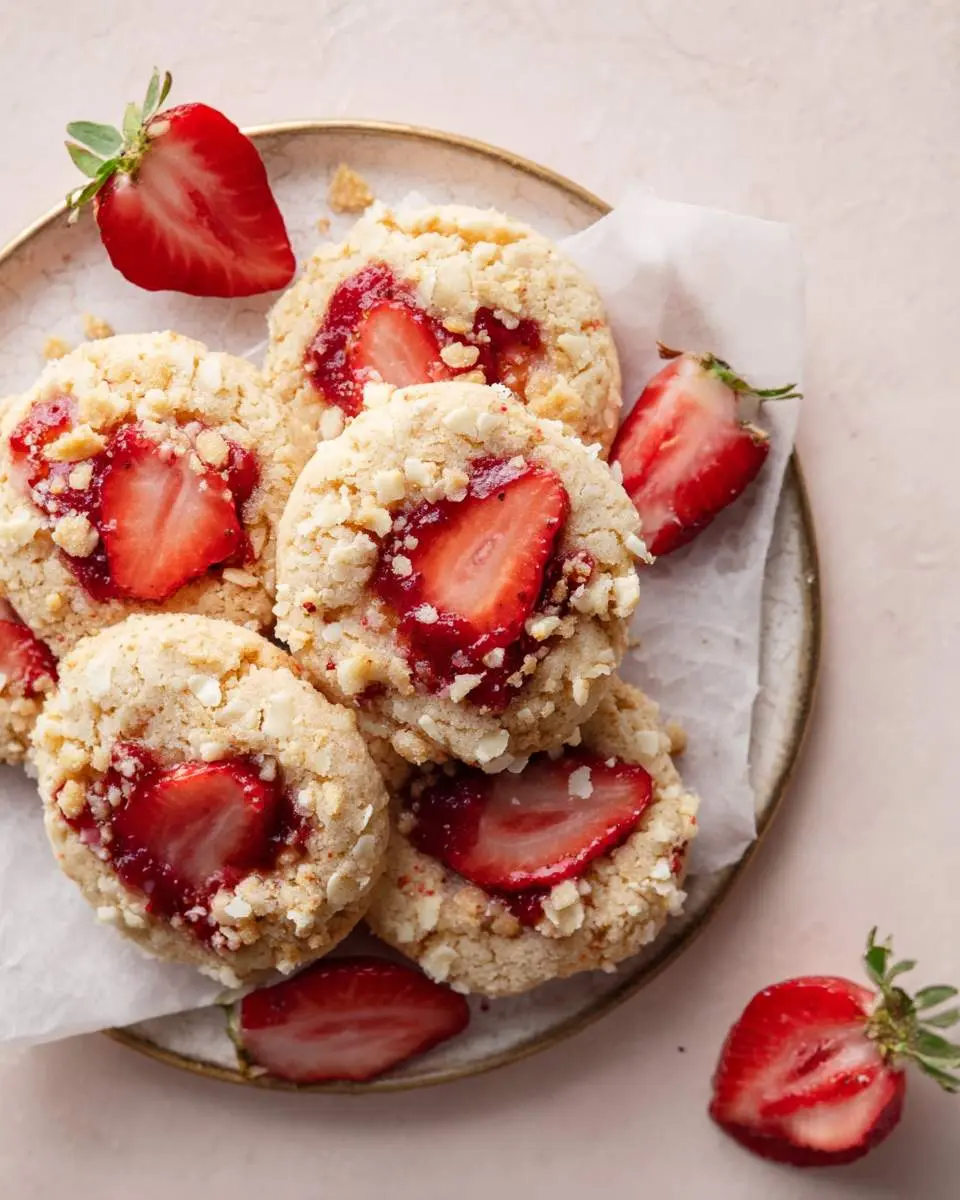 strawberry shortbread cookies