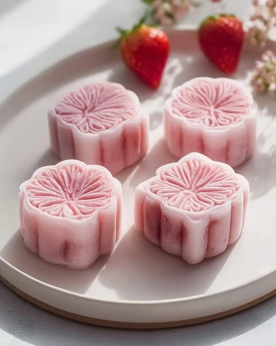strawberry snow skin mooncakes recipe