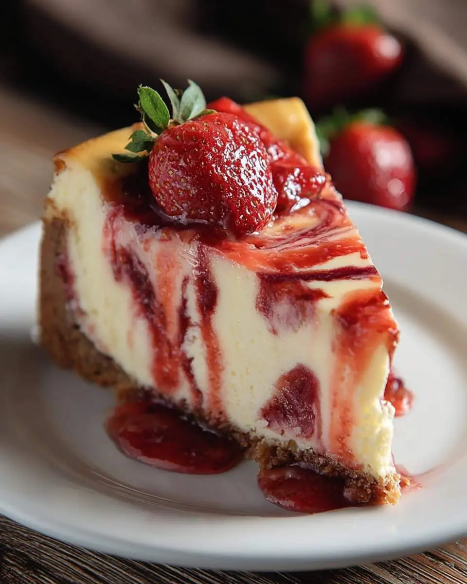 strawberry swirl cheesecake