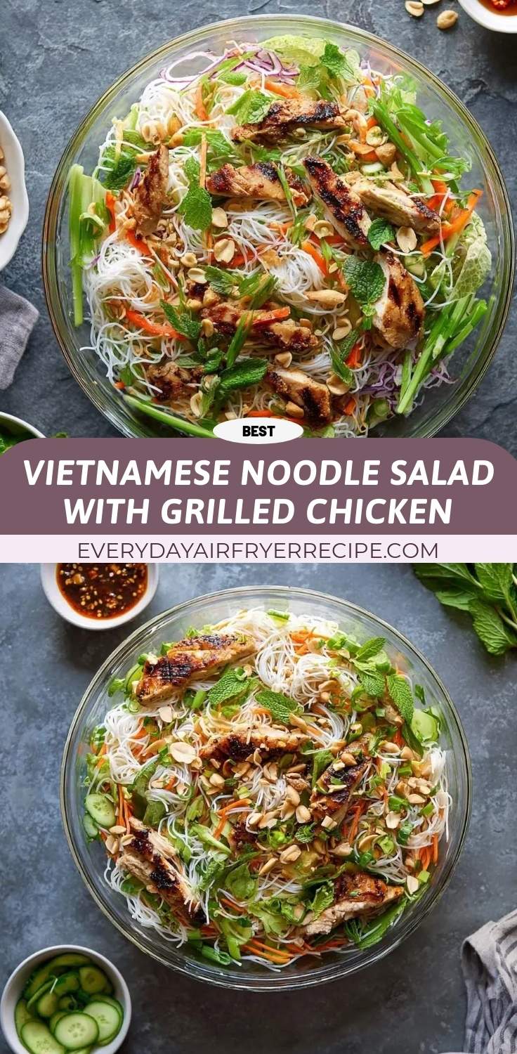 vietnamese noodle salad with grilled chicken pinterest