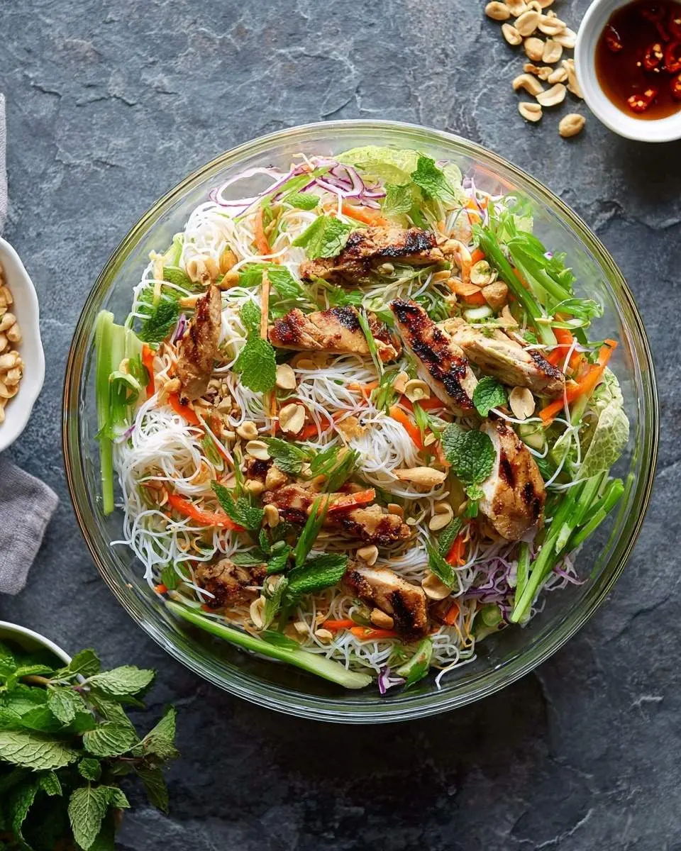 vietnamese noodle salad with grilled chicken recipe 1