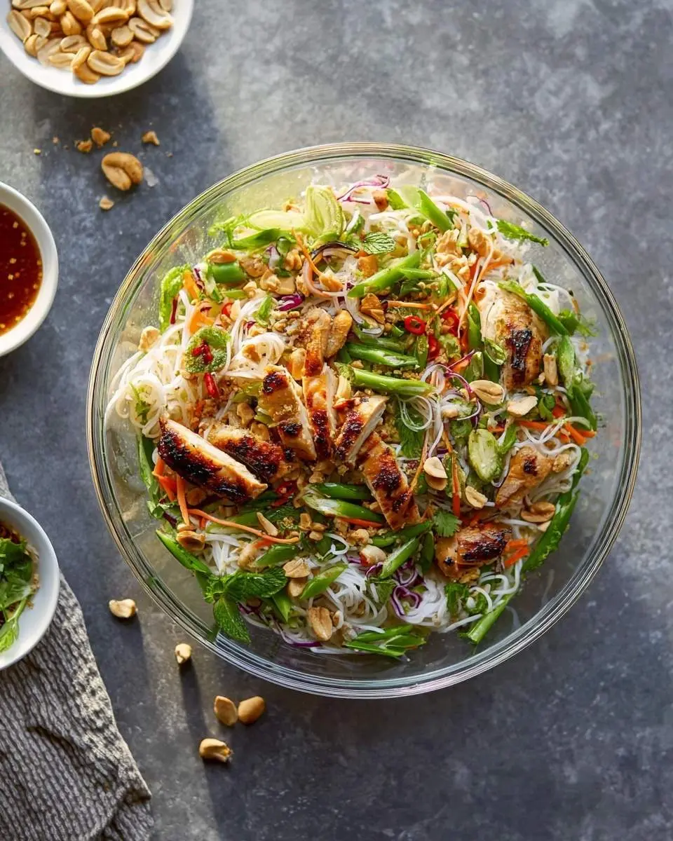 vietnamese noodle salad with grilled chicken recipe