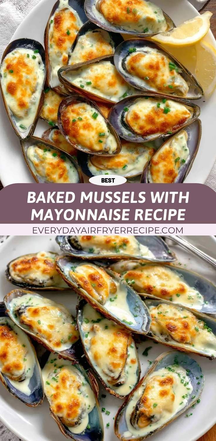 baked mussels with mayonnaise recipe pinterest