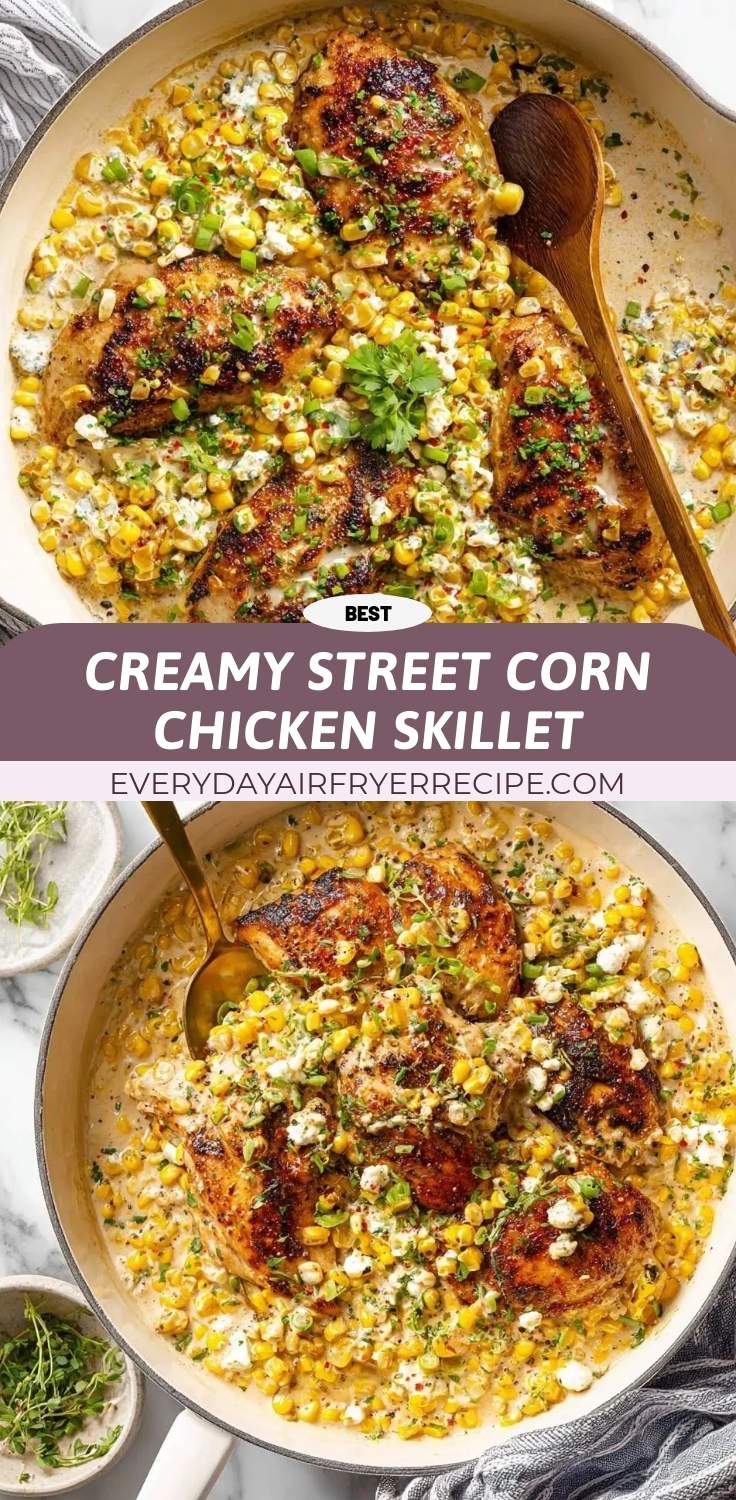 creamy street corn chicken skillet pinterest