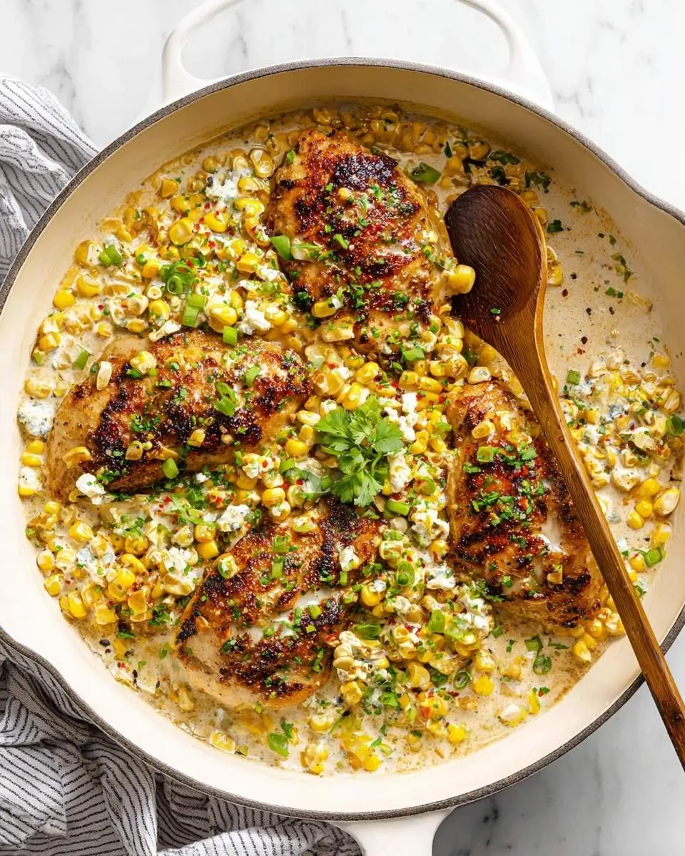 creamy street corn chicken skillet recipe 1