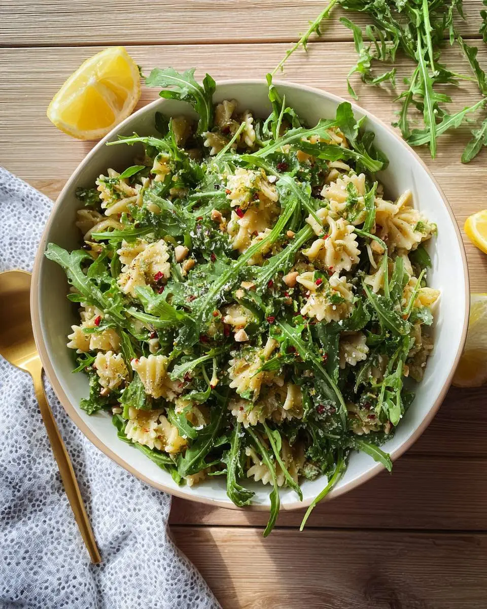 lemon arugula pasta salad recipe 1