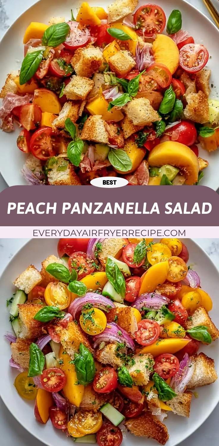 peach panzanella salad pinterest