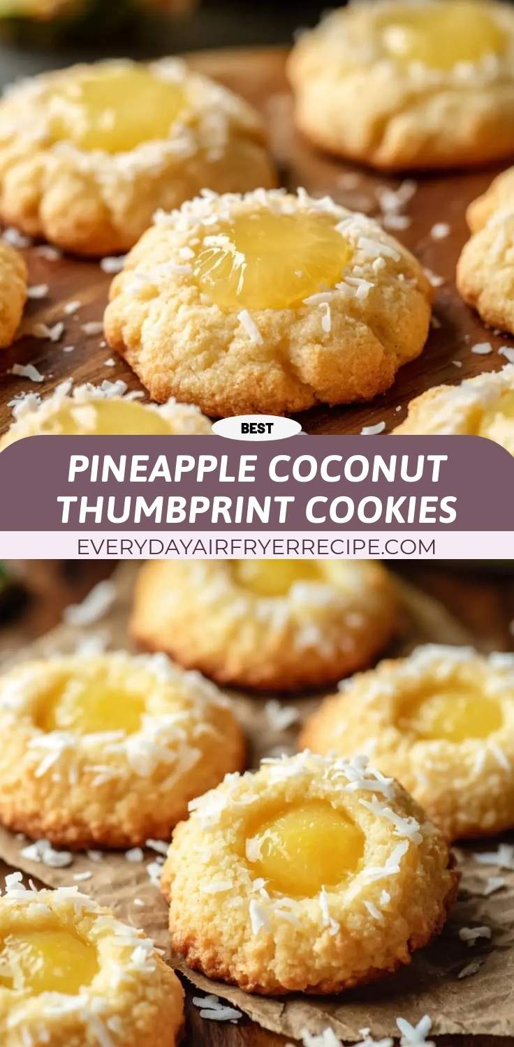 pineapple coconut thumbprint cookies pinterest