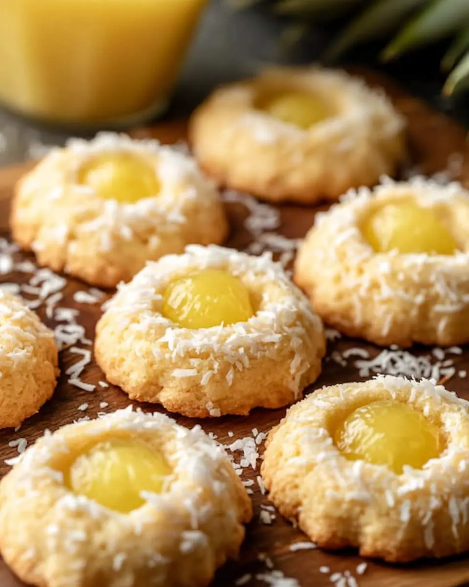 pineapple coconut thumbprint cookies recipe
