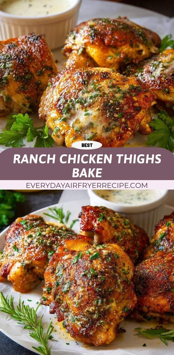 ranch chicken thighs bake pinterest