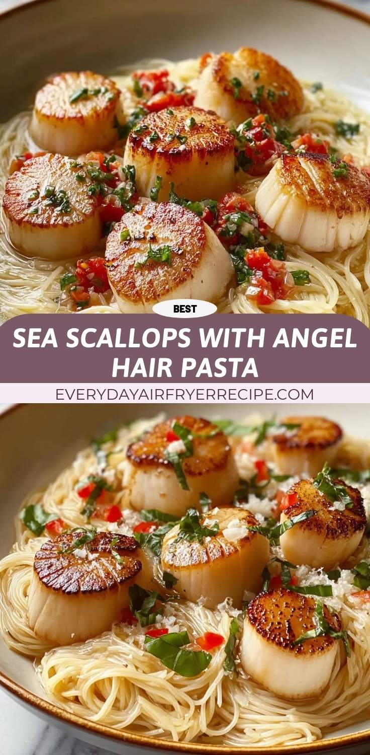 sea scallops with angel hair pasta pinterest
