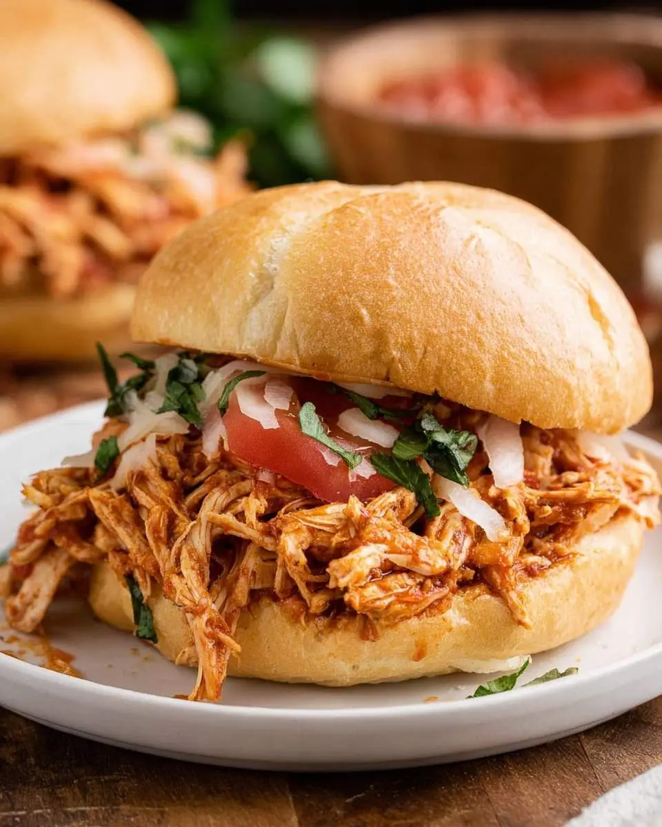slow cooker shredded chicken sandwich recipe 1