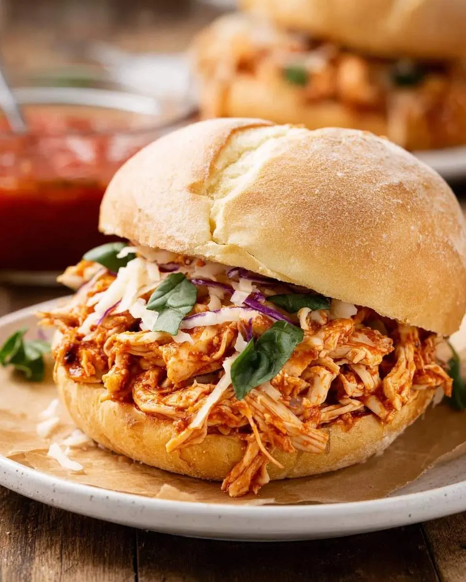 slow cooker shredded chicken sandwich recipe